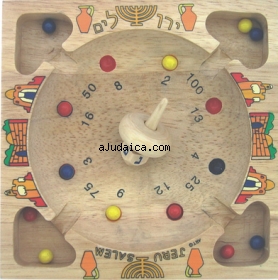 Wooden Chanukah Dreidel Game by aJudaica